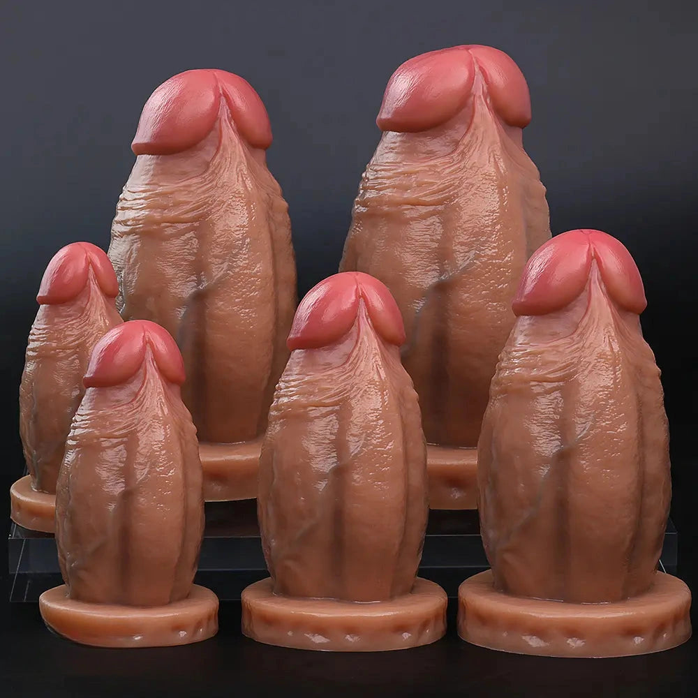 5.12in 5.51in 6.3in 7.09in 7.87in 8.27in Realistic Thick Silicone Soft Dildo