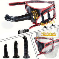 5.12in 5.91in 7.28in Three Heads Female Wear Intimate Strap on Dildo Panty