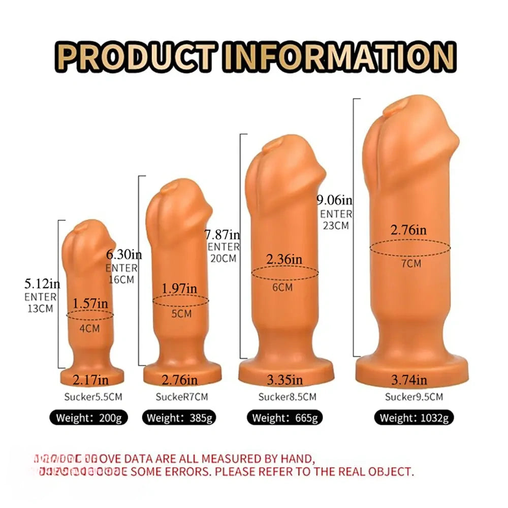 5.12in 6.29in 7.87in 9.06in Silicone Soft Odd Dildo With Suction Cup