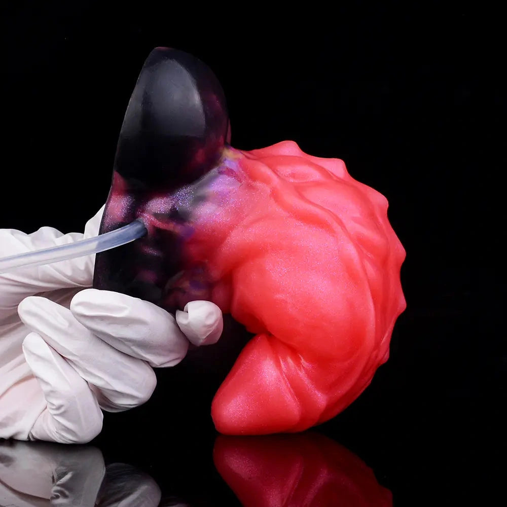 5.12in Fantasy Odd Silicone Soft Inflatable Spraying Water Dildo For Anus