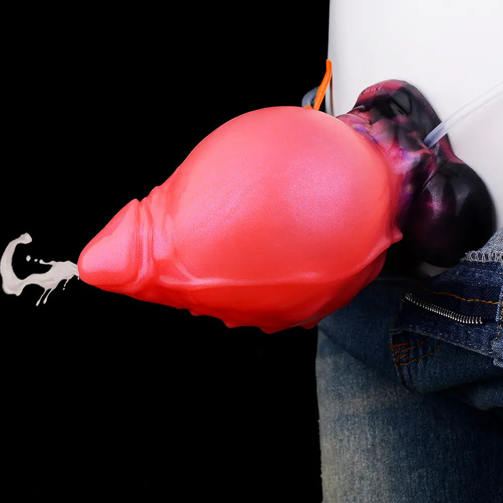 5.12in Fantasy Odd Silicone Soft Inflatable Spraying Water Dildo For Anus