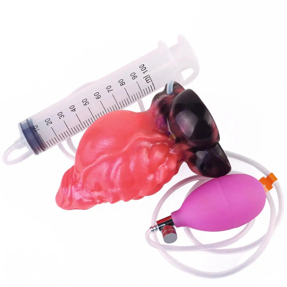 5.12in Fantasy Odd Silicone Soft Inflatable Spraying Water Dildo For Anus