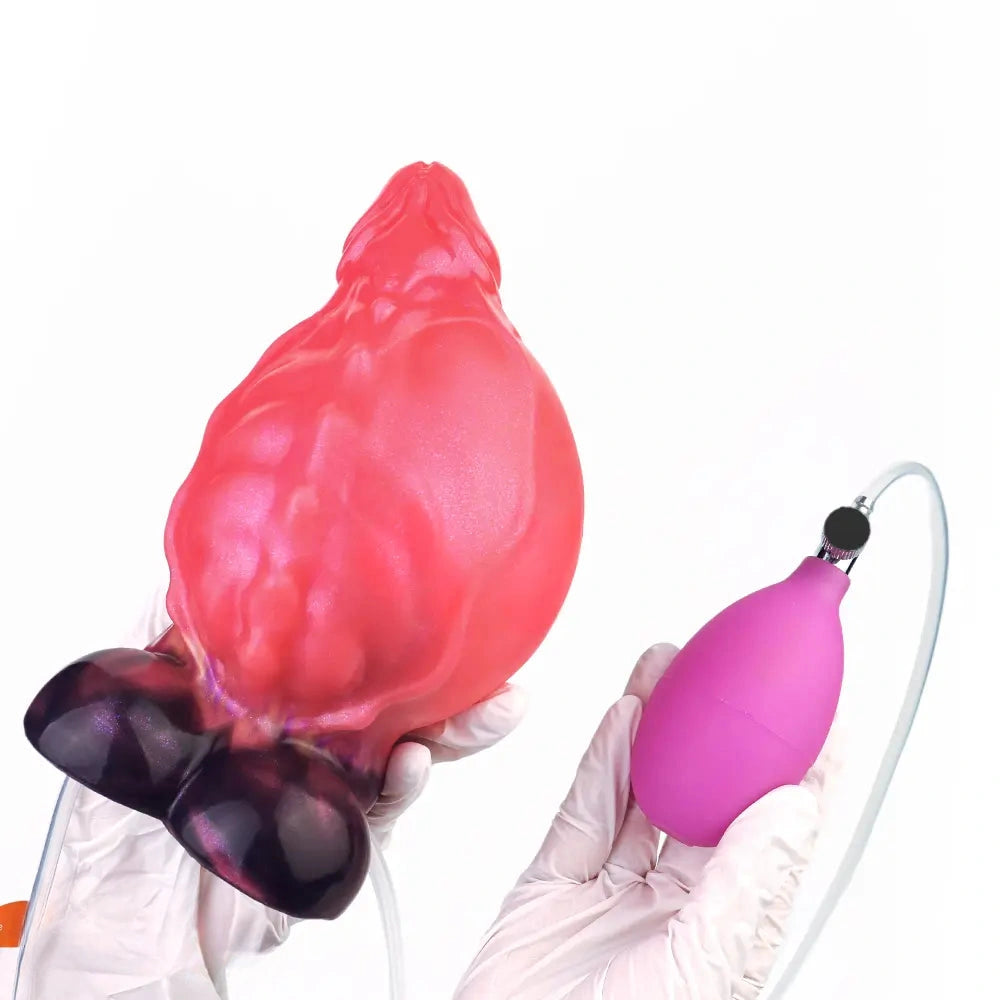 5.12in Fantasy Odd Silicone Soft Inflatable Spraying Water Dildo For Anus