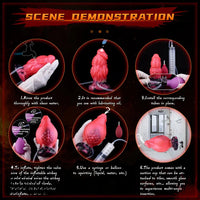 5.12in Fantasy Odd Silicone Soft Inflatable Spraying Water Dildo For Anus