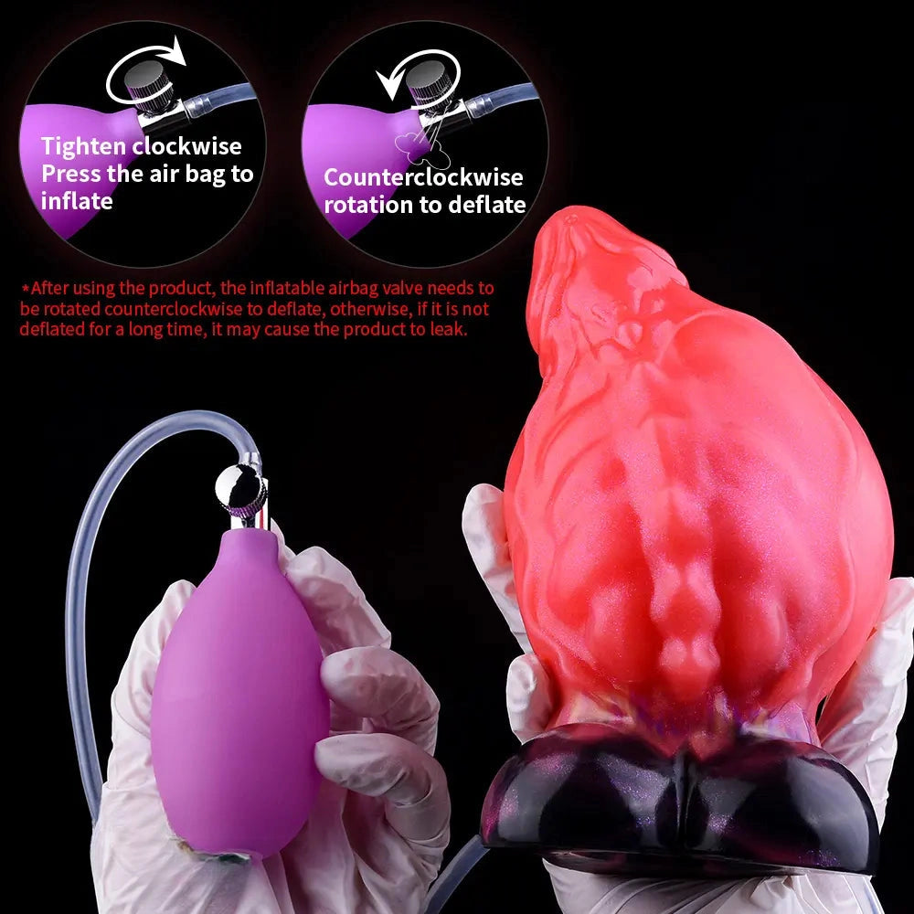 5.12in Fantasy Odd Silicone Soft Inflatable Spraying Water Dildo For Anus