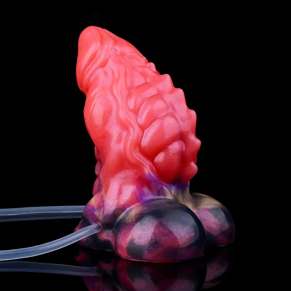 5.12in Fantasy Odd Silicone Soft Inflatable Spraying Water Dildo For Anus