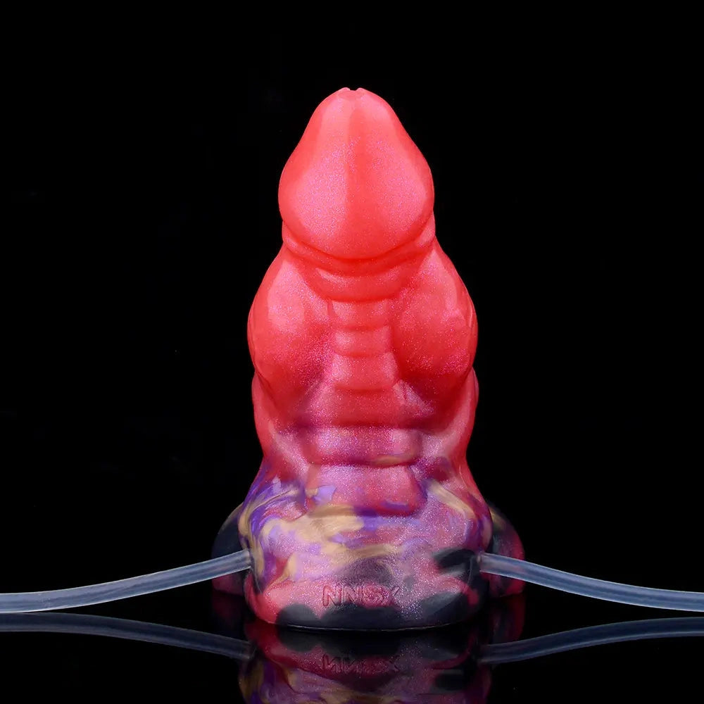 5.12in Fantasy Odd Silicone Soft Inflatable Spraying Water Dildo For Anus
