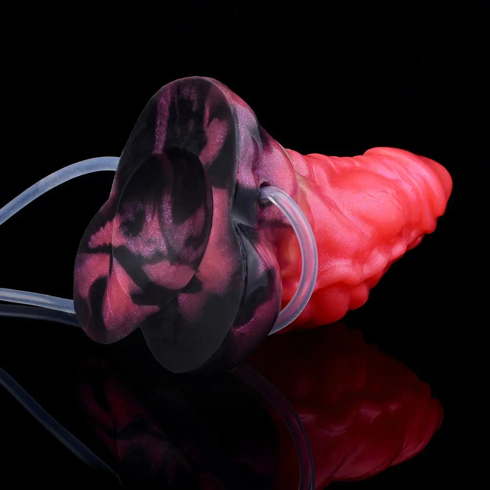 5.12in Fantasy Odd Silicone Soft Inflatable Spraying Water Dildo For Anus
