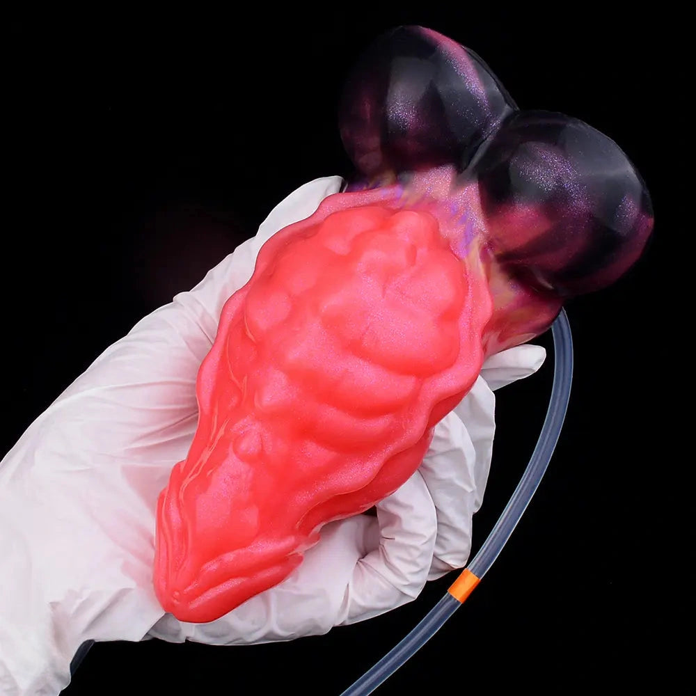 5.12in Fantasy Odd Silicone Soft Inflatable Spraying Water Dildo For Anus