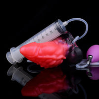 5.12in Fantasy Odd Silicone Soft Inflatable Spraying Water Dildo For Anus