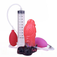 5.12in Fantasy Spiked Silicone Soft Inflatable Spraying Water Dildo For Anus