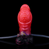 5.12in Fantasy Spiked Silicone Soft Inflatable Spraying Water Dildo For Anus