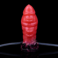 5.12in Fantasy Spiked Silicone Soft Inflatable Spraying Water Dildo For Anus