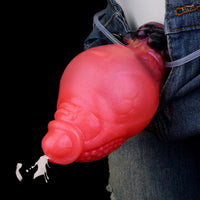5.12in Fantasy Spiked Silicone Soft Inflatable Spraying Water Dildo For Anus