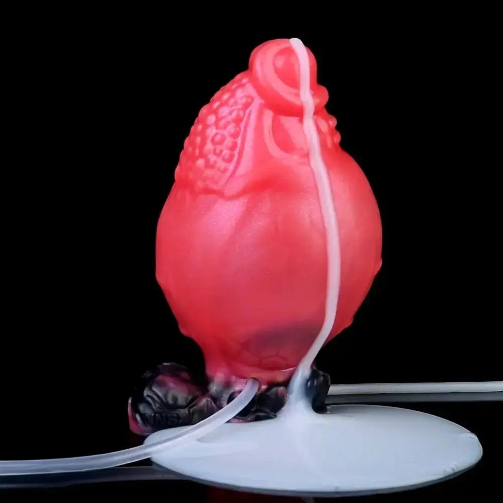 5.12in Fantasy Spiked Silicone Soft Inflatable Spraying Water Dildo For Anus