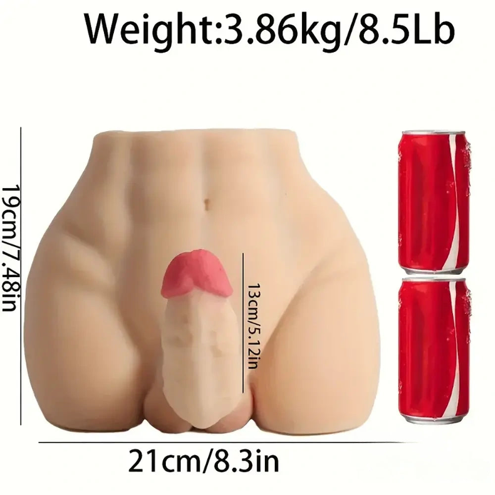 5.12in Premium Real Silicone Flexible Dildo With 8.5lb Sex Doll Torso