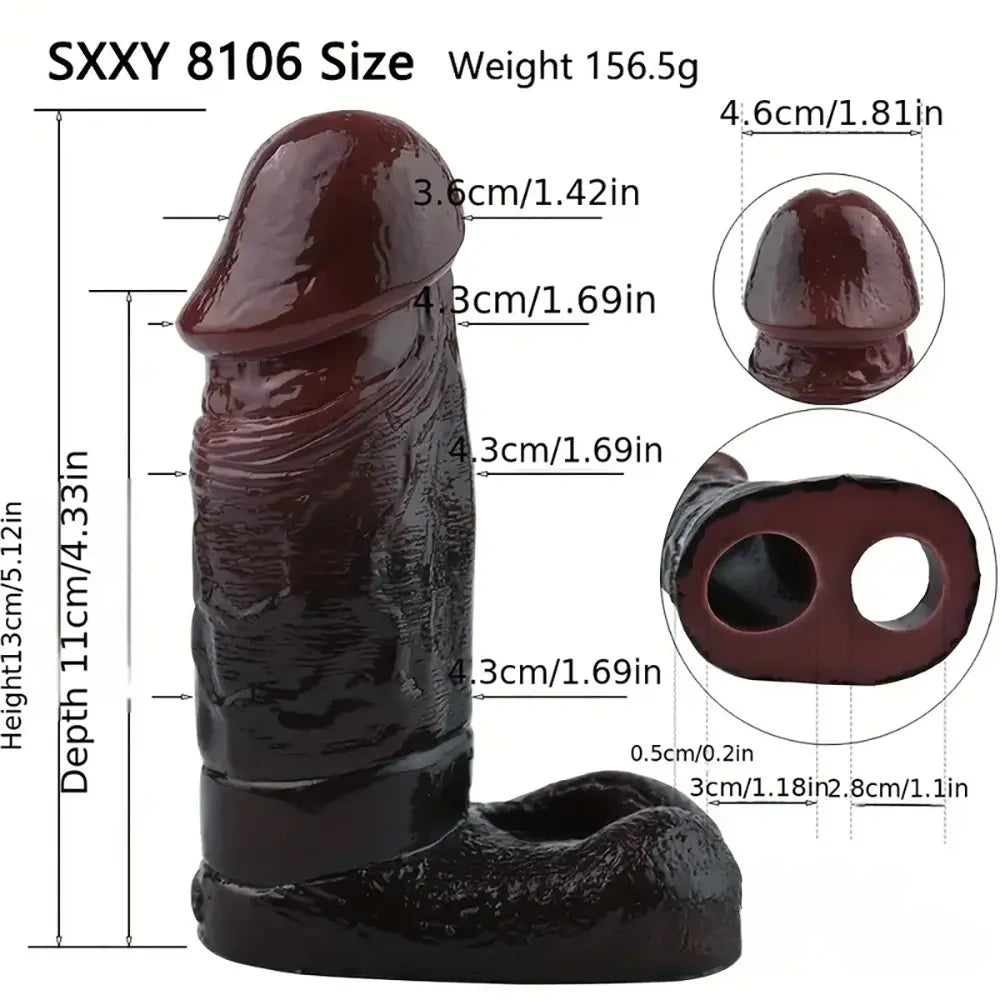 5.12in Silicone Soft Skin Feeling Dildo Sleeve For Delay Ejaculation