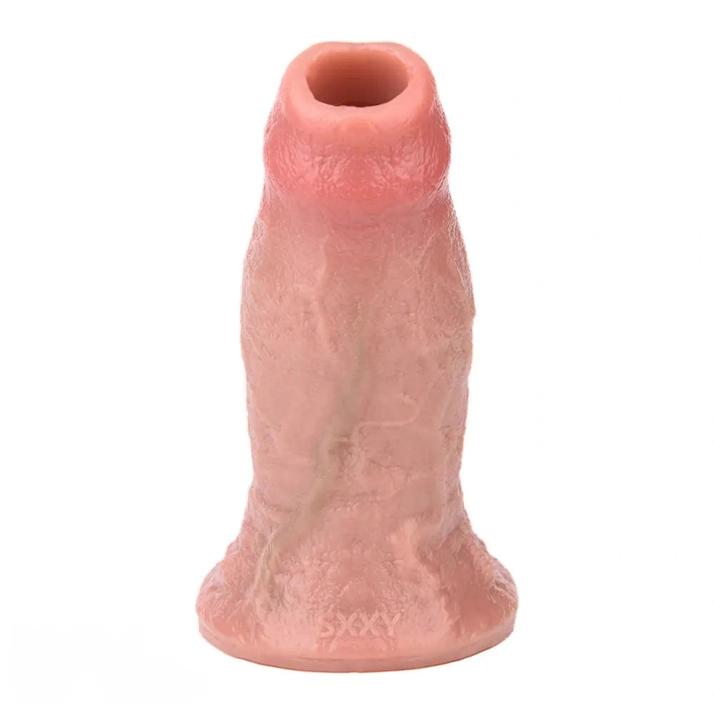 5.15in Liquid Silicone Strap on Penis Extender Cock Sleeve Dildo For Anus
