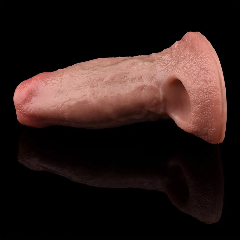 5.15in Liquid Silicone Strap on Penis Extender Cock Sleeve Dildo For Anus
