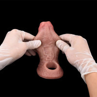 5.15in Liquid Silicone Strap on Penis Extender Cock Sleeve Dildo For Anus