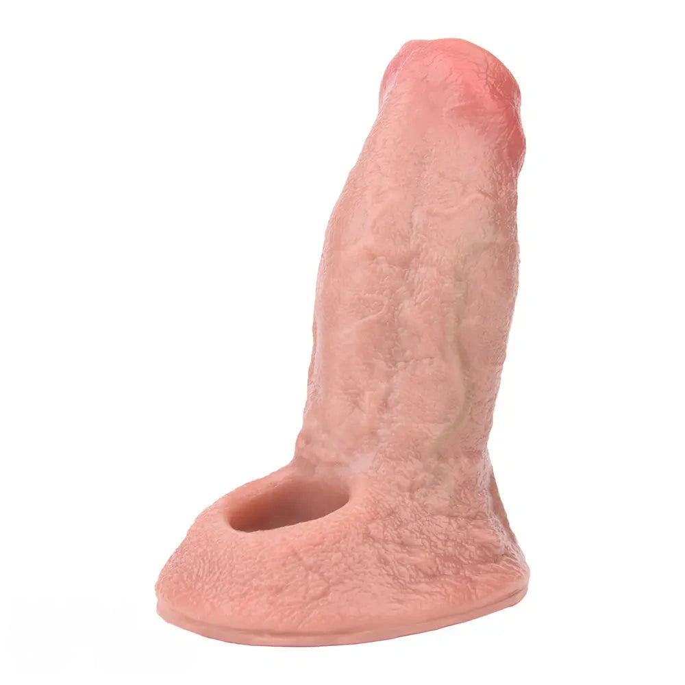 5.15in Liquid Silicone Strap on Penis Extender Cock Sleeve Dildo For Anus