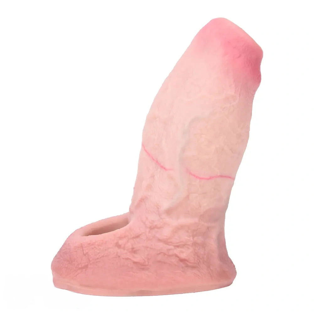 5.15in Liquid Silicone Strap on Penis Extender Cock Sleeve Dildo For Anus