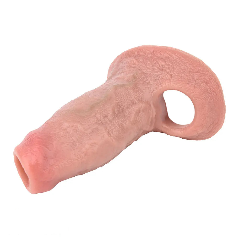 5.15in Liquid Silicone Strap on Penis Extender Cock Sleeve Dildo For Anus