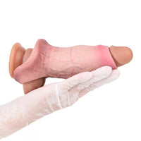 5.15in Liquid Silicone Strap on Penis Extender Cock Sleeve Dildo For Anus