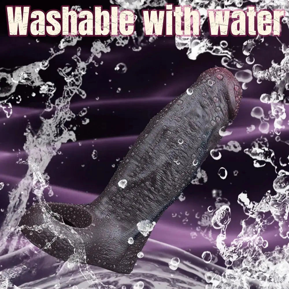 5.19in Deep Veins Open Head Silicone Hollow Dildo Sleeve For Enlargement