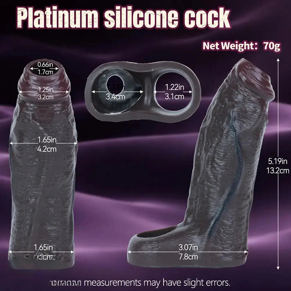 5.19in Deep Veins Open Head Silicone Hollow Dildo Sleeve For Enlargement