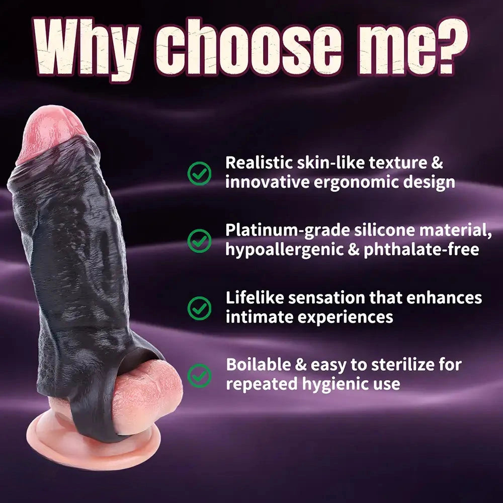 5.19in Deep Veins Open Head Silicone Hollow Dildo Sleeve For Enlargement