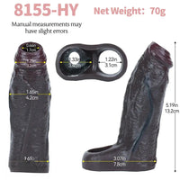 5.19in Deep Veins Open Head Silicone Hollow Dildo Sleeve For Enlargement