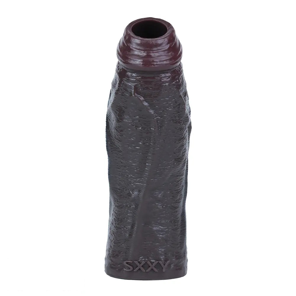 5.19in Deep Veins Open Head Silicone Hollow Dildo Sleeve For Enlargement