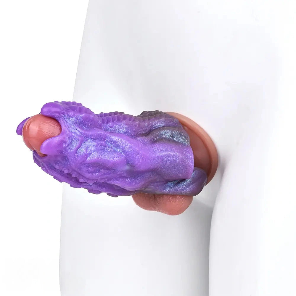5.19in Dragon Tentacle Spiked Beast Creature Fantasy Hollow Dildo Sleeve