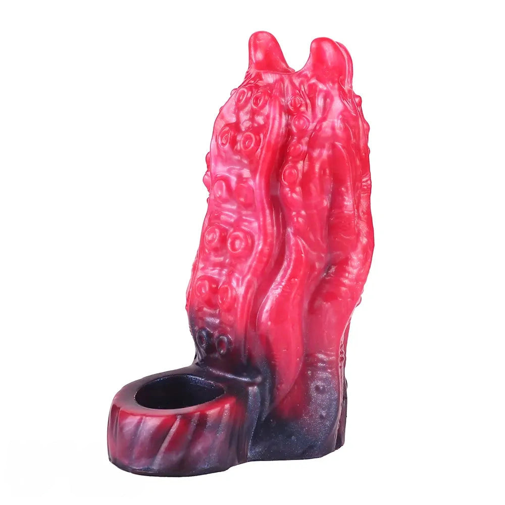 5.19in Octopus Soft Hollow Dildo Built-in keel Vibration Remote Cock Sleeve