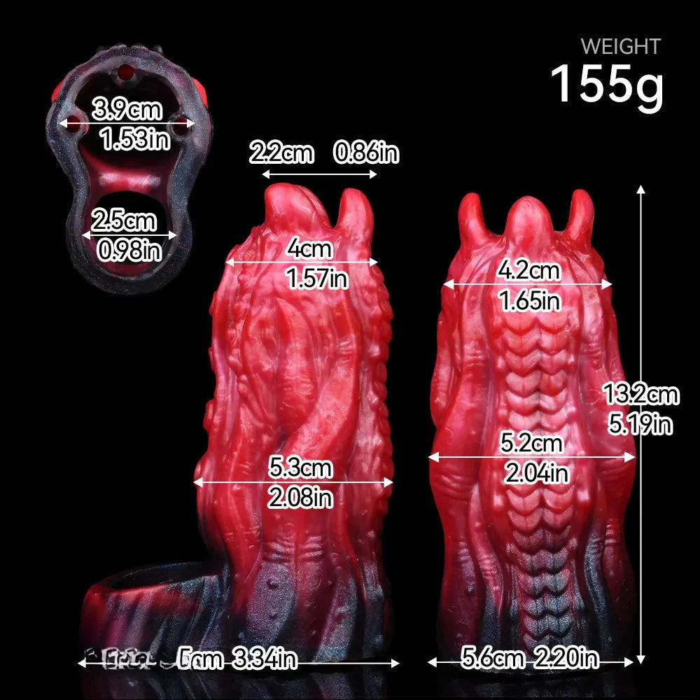 5.19in Octopus Soft Hollow Dildo Built-in keel Vibration Remote Cock Sleeve