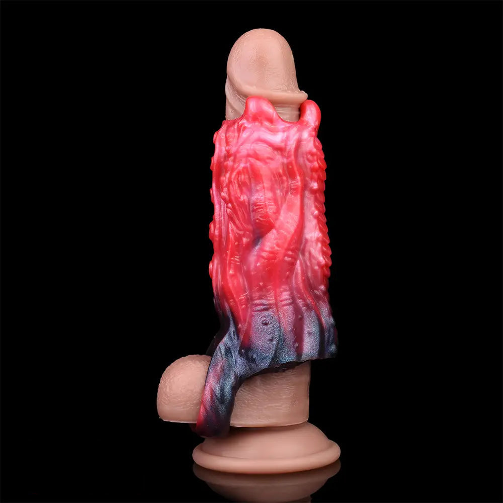 5.19in Octopus Soft Hollow Dildo Built-in keel Vibration Remote Cock Sleeve