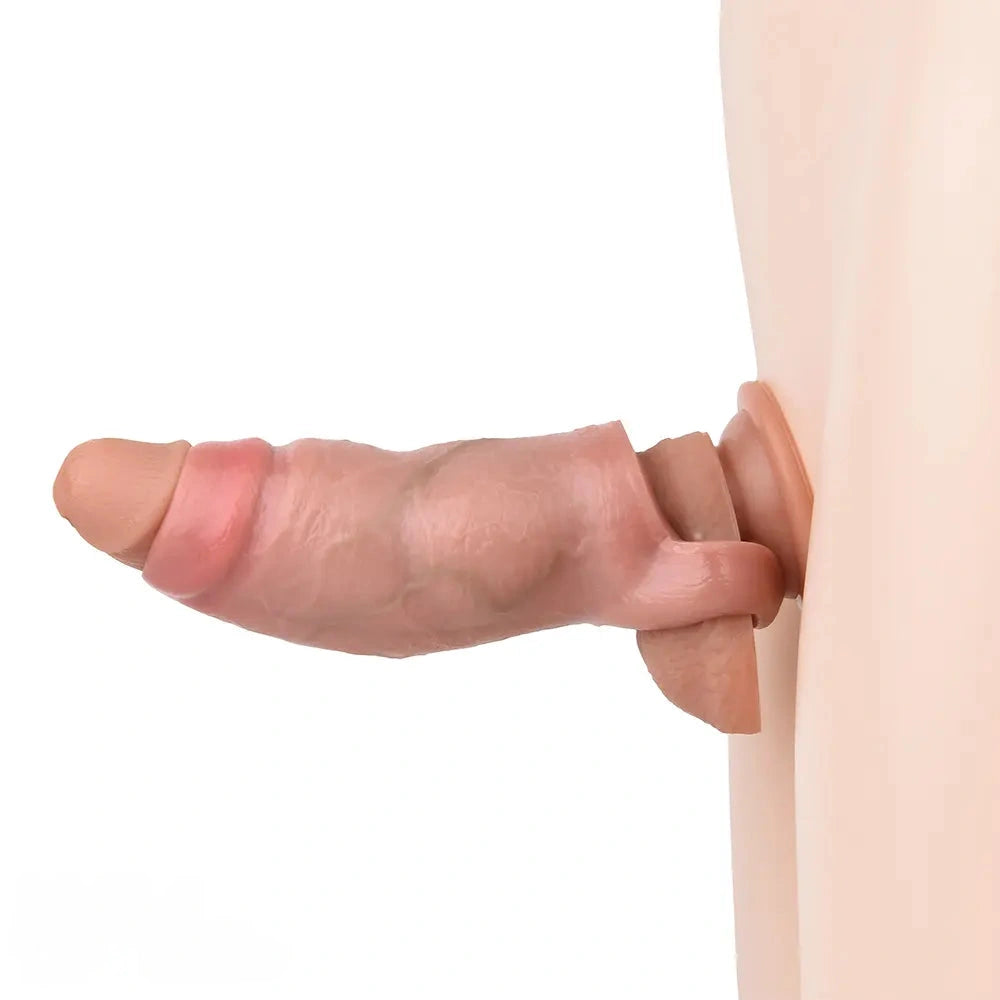 5.19in Strap on Penis Extender Cock Sleeve Dildo Realistic Simulation Sex Toy