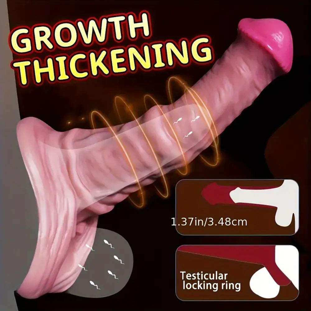 5.1in 6.9in Penis Sleeve Extender Silicone Soft Male Dildo With Cock Ring