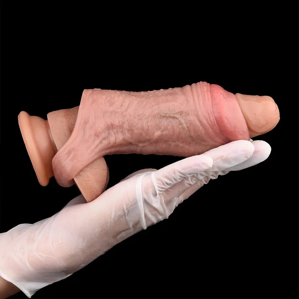 5.23in Strap on Penis Extender Cock Sleeve Dildo For Vagina Anal Stimulating