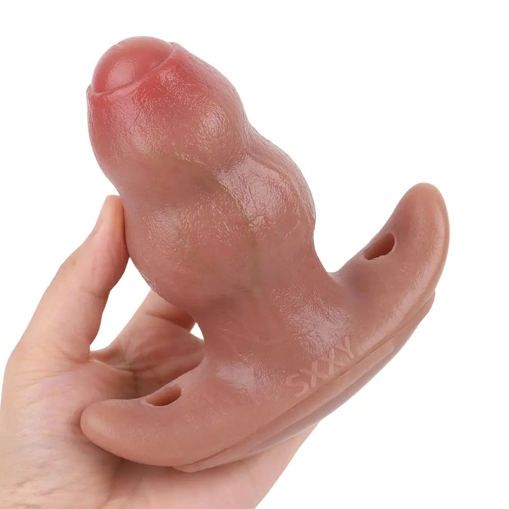 5.24in Male Penis 10 Frequency Vibration Role Play Dildo Tail Butt Plug
