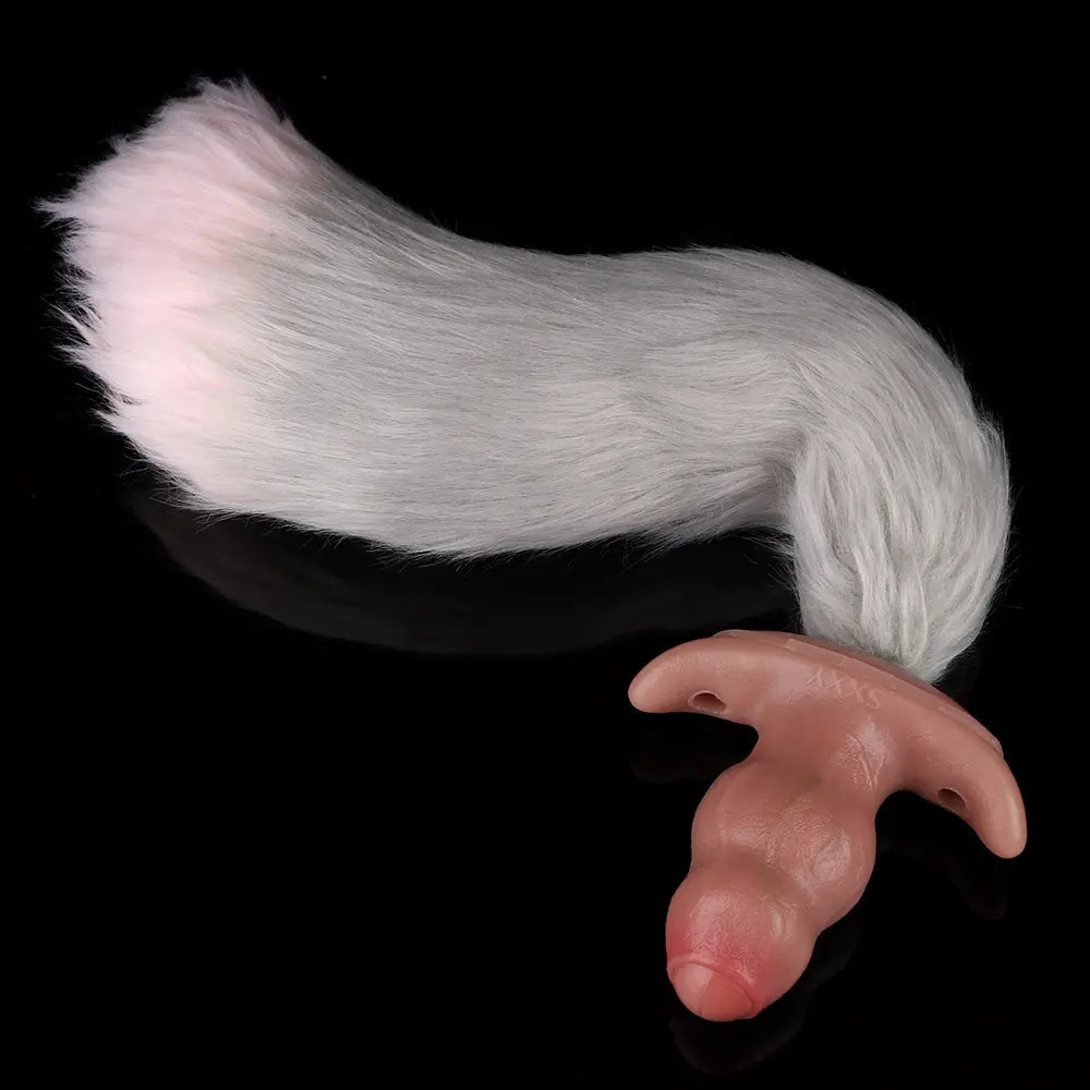 5.24in Male Penis 10 Frequency Vibration Role Play Dildo Tail Butt Plug