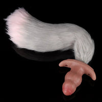 5.24in Male Penis 10 Frequency Vibration Role Play Dildo Tail Butt Plug
