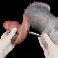 5.24in Male Penis 10 Frequency Vibration Role Play Dildo Tail Butt Plug