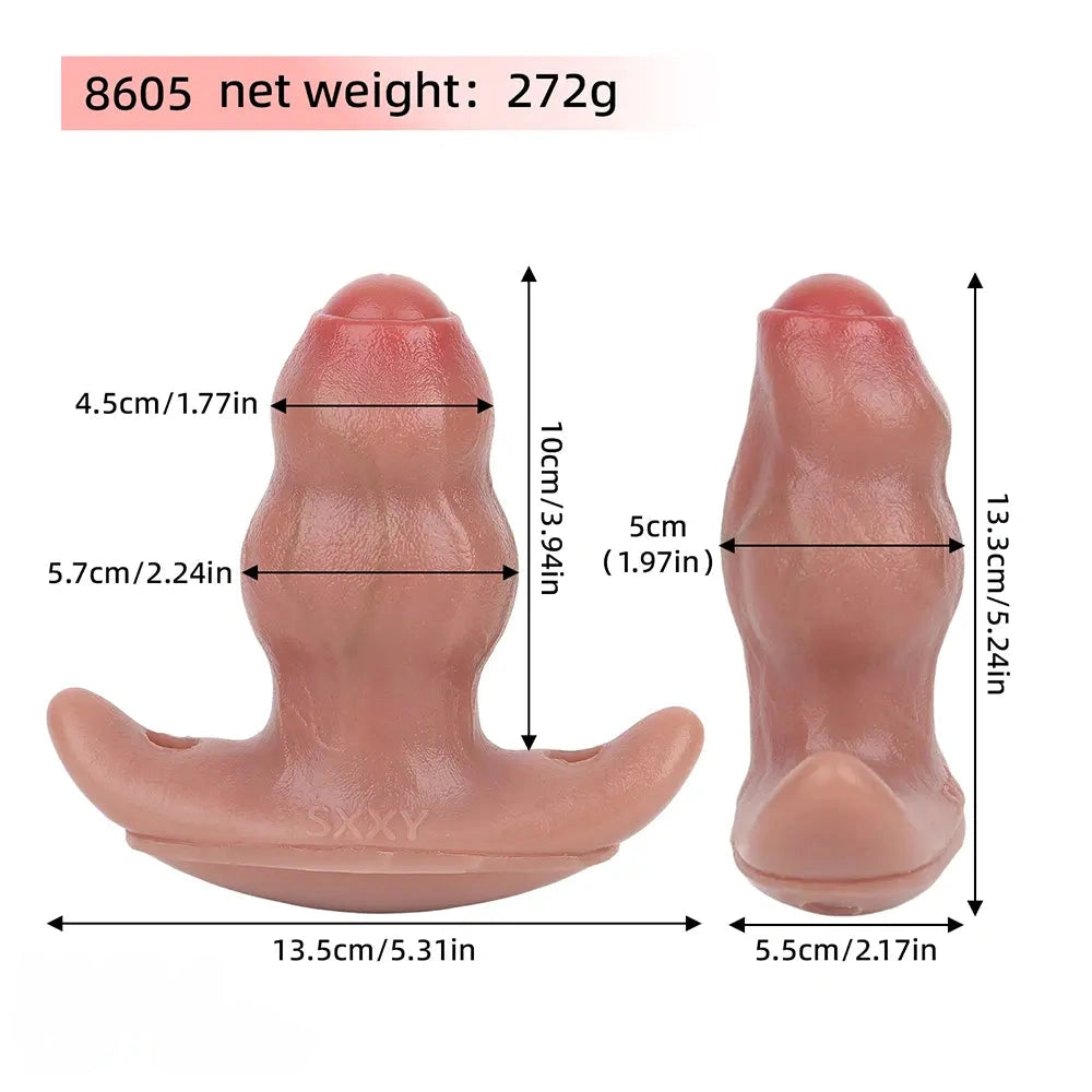 5.24in Male Penis 10 Frequency Vibration Role Play Dildo Tail Butt Plug
