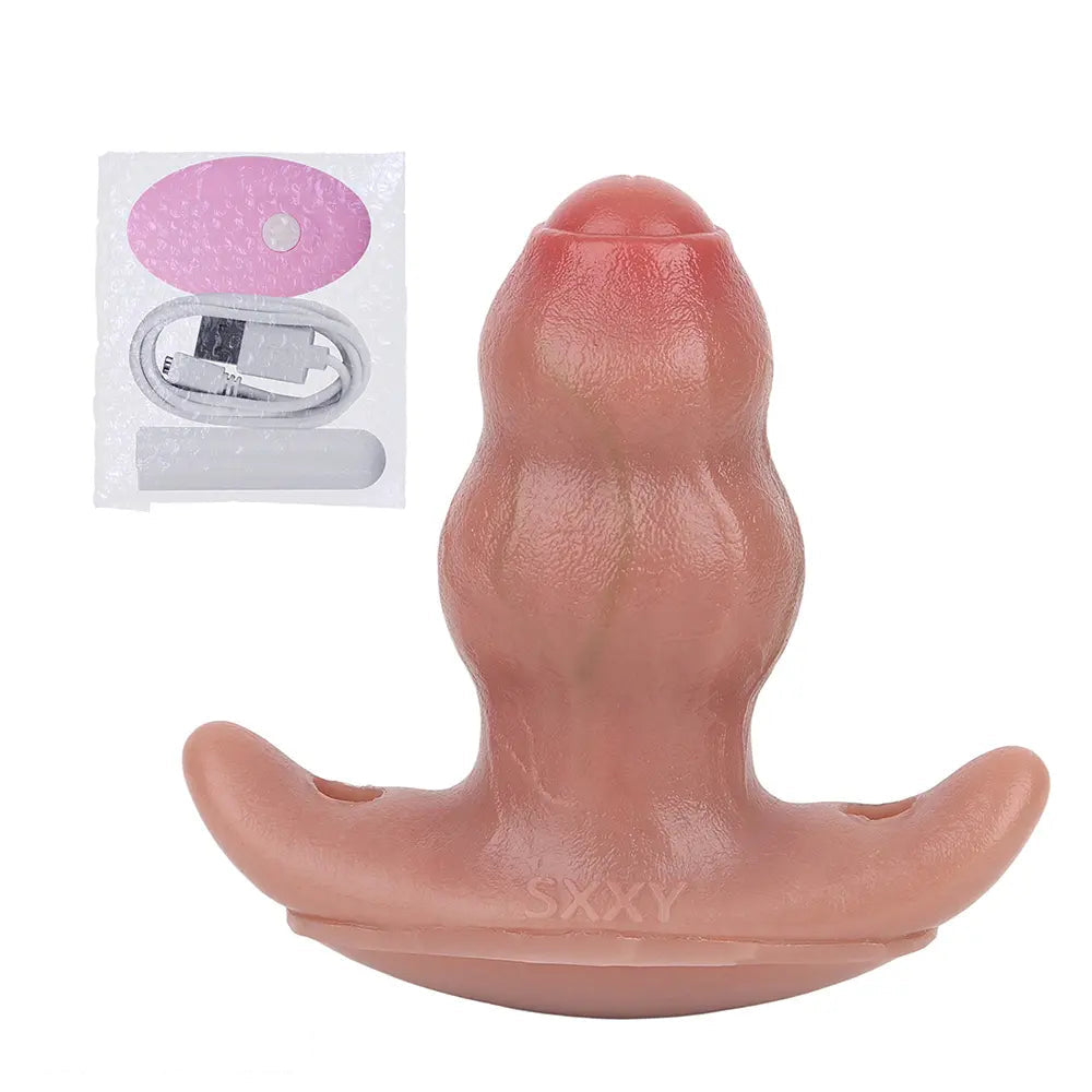 5.24in Male Penis 10 Frequency Vibration Role Play Dildo Tail Butt Plug