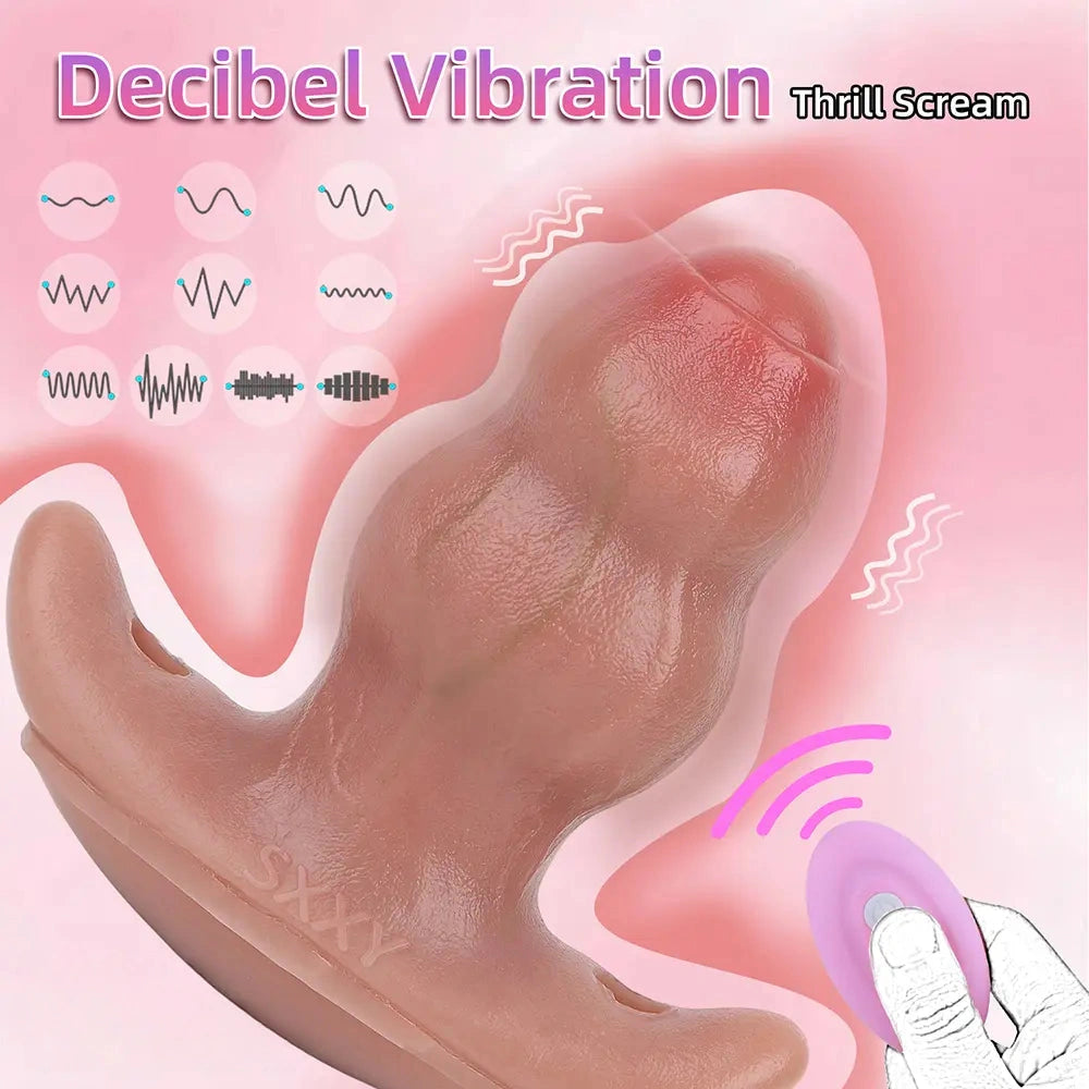 5.24in Male Penis 10 Frequency Vibration Role Play Dildo Tail Butt Plug