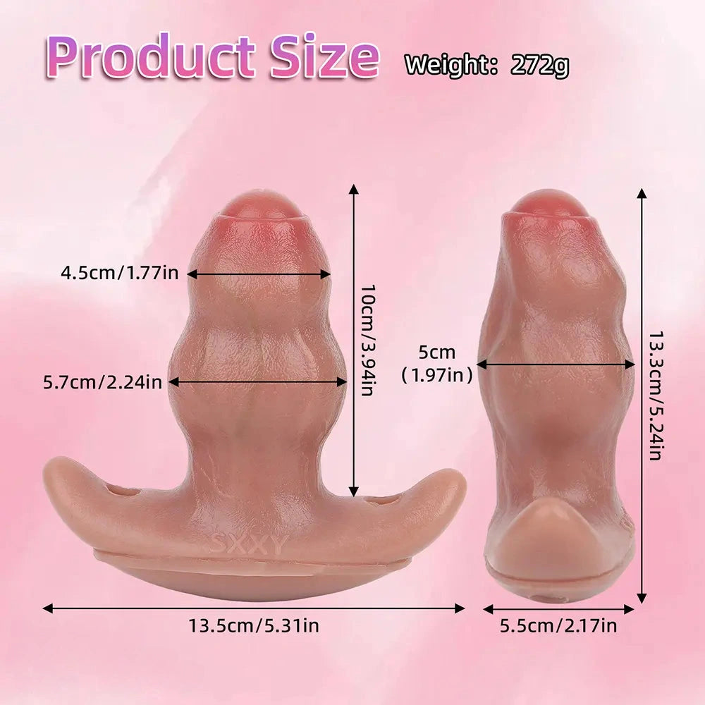 5.24in Male Penis 10 Frequency Vibration Role Play Dildo Tail Butt Plug