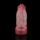 5.24in Real Feeling Blue Veins Hollow Dildo Cock Sleeve With Cock Ring