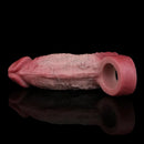 5.24in Real Feeling Blue Veins Hollow Dildo Cock Sleeve With Cock Ring